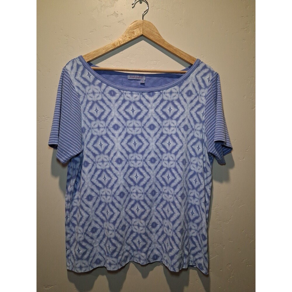Vintage Fresh Produce Purple White Geometric T-Shirt Size XXL Made In USA *READ*